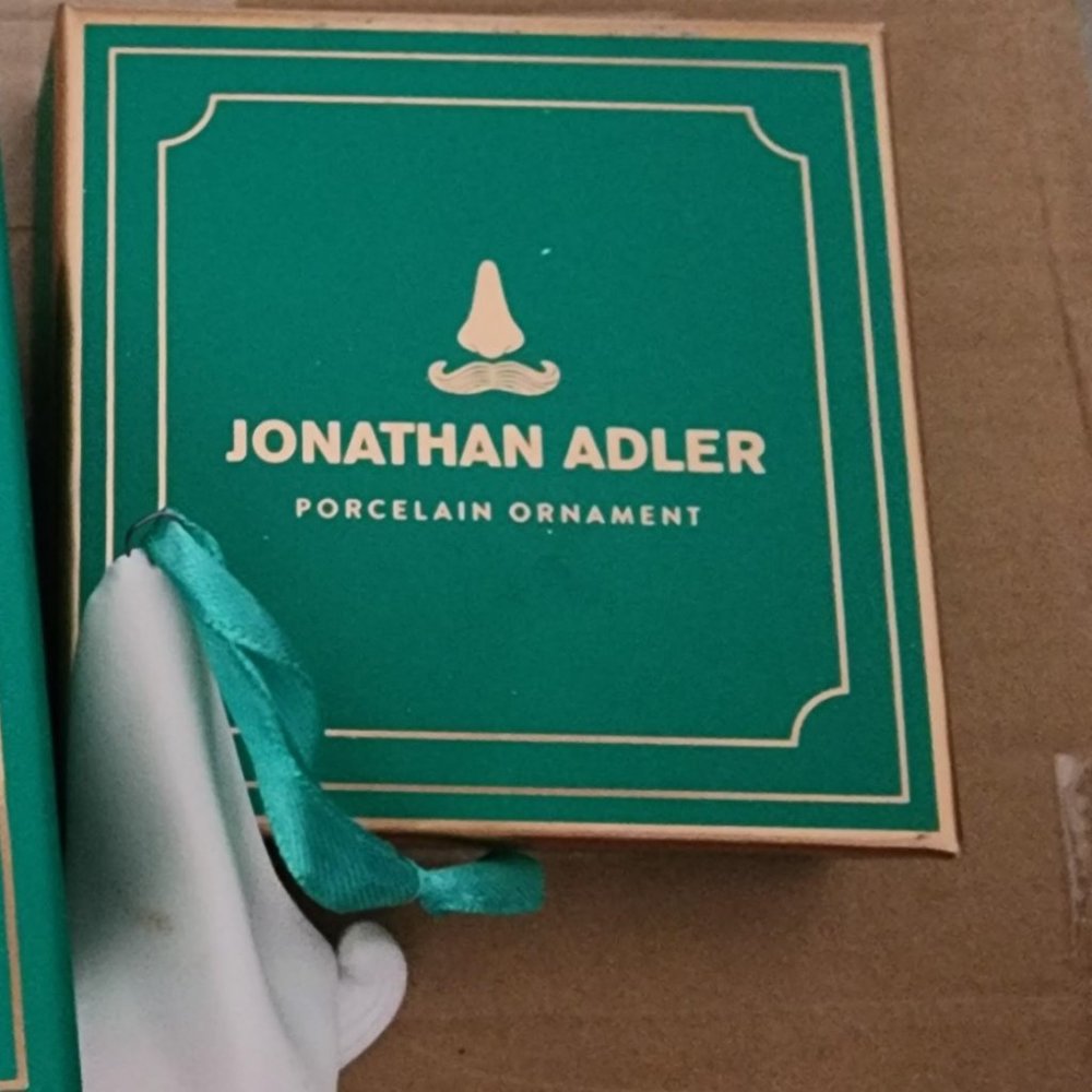 Jonathan Adler Porcelain Ornament "Mustache"